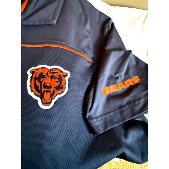 Chicago Bears Polo Shirt Men XL Navy Blue Knit NFL Team Apparel New Without Tag - Picture 5 of 5